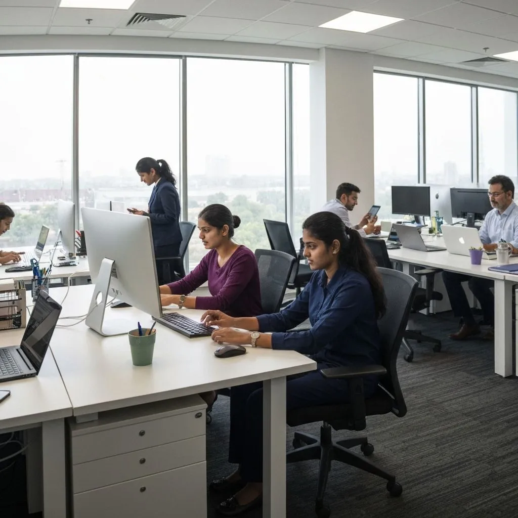 Modern Indian office workspace